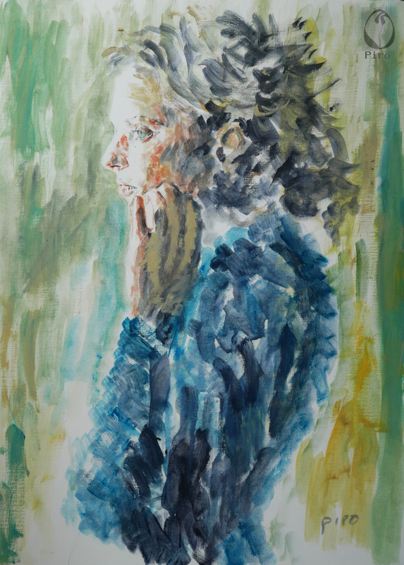 oil on paper - olio su carta di Piro